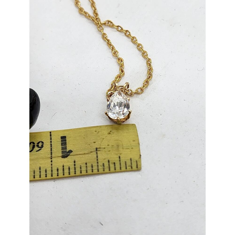 Large Chrysoprase Teardrop Pendant Necklace Gemstone Gold Plated Chain Gemstone - Picture 12 of 16